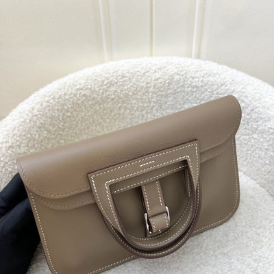 Hermes Mini Halzan in Etoupe Swift Leather and PHW