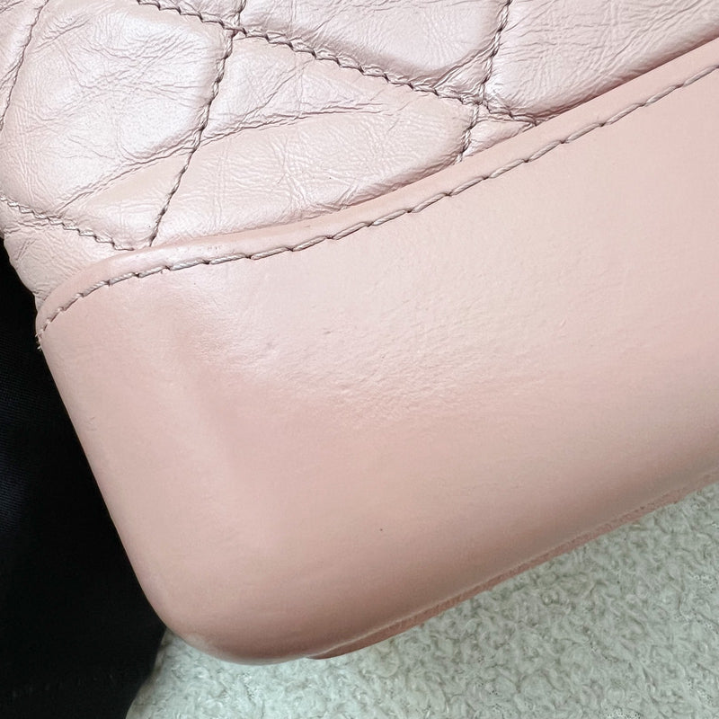 Chanel Small Gabrielle Hobo in Pink Distressed Calfskin, Pink Base and 3-Tone HW
