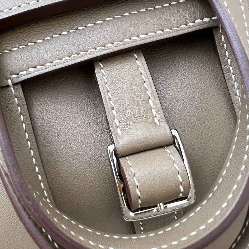 Hermes Mini Halzan in Etoupe Swift Leather and PHW