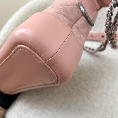 Chanel Small Gabrielle Hobo in Pink Distressed Calfskin, Pink Base and 3-Tone HW