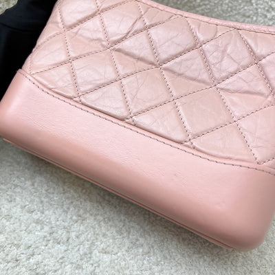 Chanel Small Gabrielle Hobo in Pink Distressed Calfskin, Pink Base and 3-Tone HW