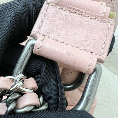 Chanel Small Gabrielle Hobo in Pink Distressed Calfskin, Pink Base and 3-Tone HW
