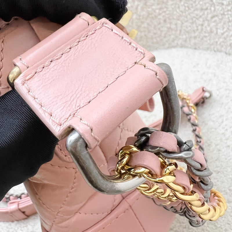 Chanel Small Gabrielle Hobo in Pink Distressed Calfskin, Pink Base and 3-Tone HW