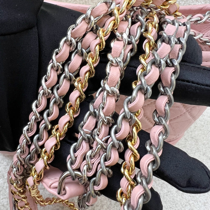 Chanel Small Gabrielle Hobo in Pink Distressed Calfskin, Pink Base and 3-Tone HW