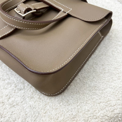 Hermes Mini Halzan in Etoupe Swift Leather and PHW