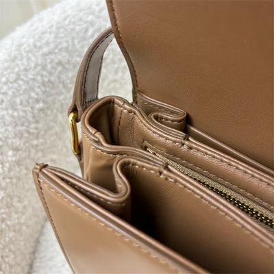 Celine Classique Triomphe Flap Bag in Bronze (Caramel) Shiny Calfskin and GHW