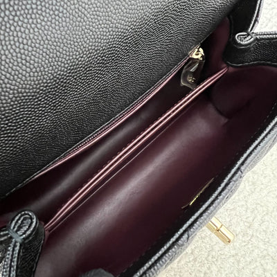 Chanel Small 24cm Coco Handle Flap in Black Caviar and AGHW (Model: A92990)