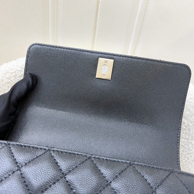 Chanel Small 24cm Coco Handle Flap in Black Caviar and AGHW (Model: A92990)