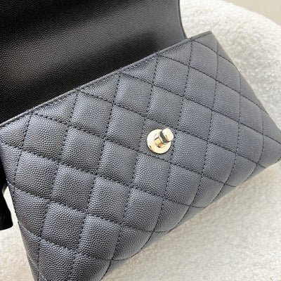 Chanel Small 24cm Coco Handle Flap in Black Caviar and AGHW (Model: A92990)