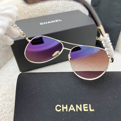 Chanel CHANEL Logo Aviator Sunglasses