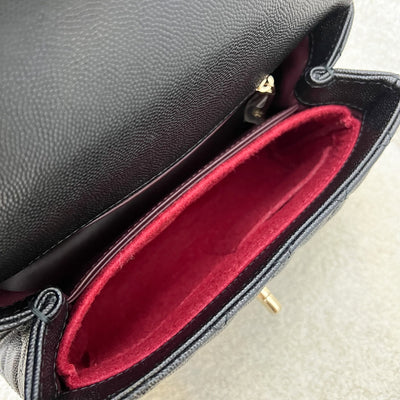 Chanel Small 24cm Coco Handle Flap in Black Caviar and AGHW (Model: A92990)