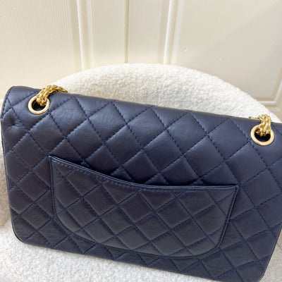 Chanel 2.55 Reissue 226 Flap in Navy Distressed Calfskin AGHW