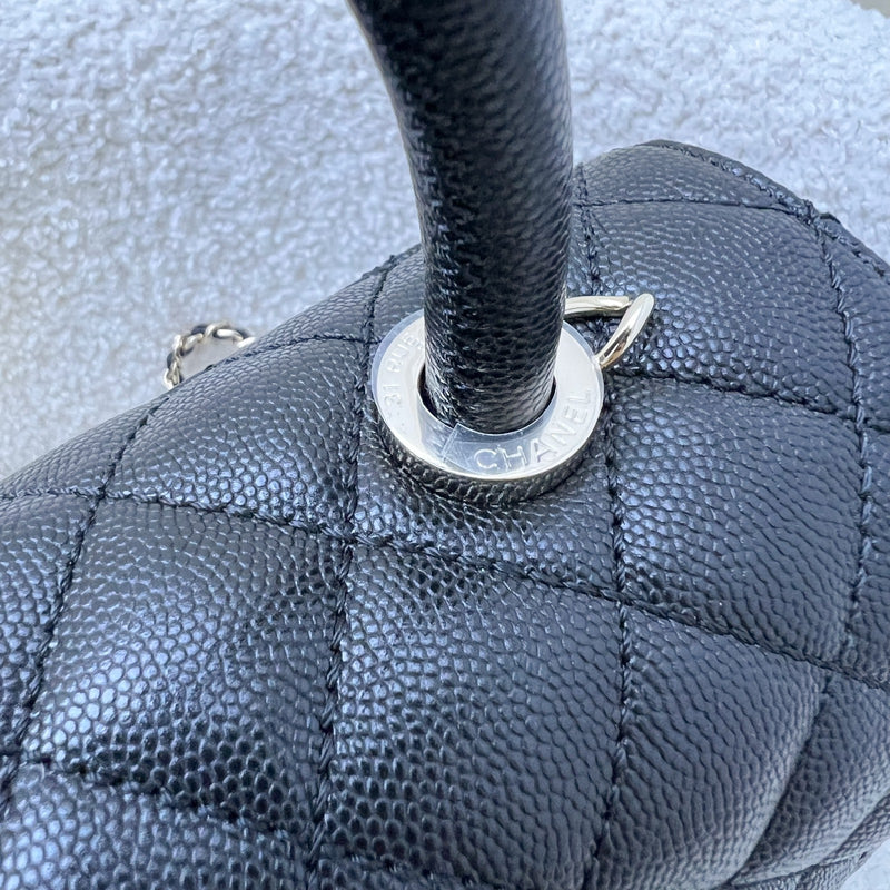 Chanel Small 24cm Coco Handle Flap in Black Caviar and AGHW (Model: A92990)