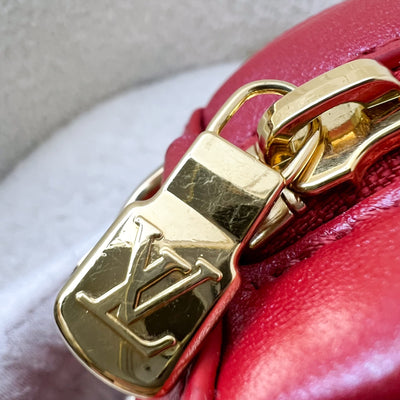 LV Heart on Chain Bag in Red Iridescent Calfskin and GHW (Model: M80837)