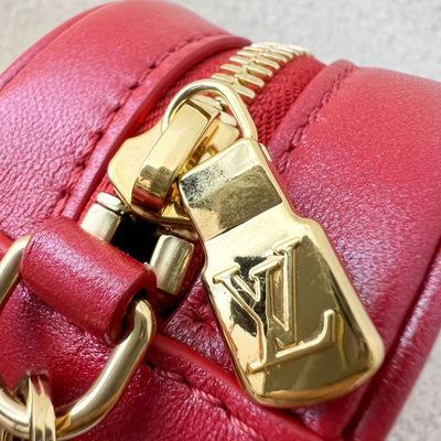 LV Heart on Chain Bag in Red Iridescent Calfskin and GHW (Model: M80837)