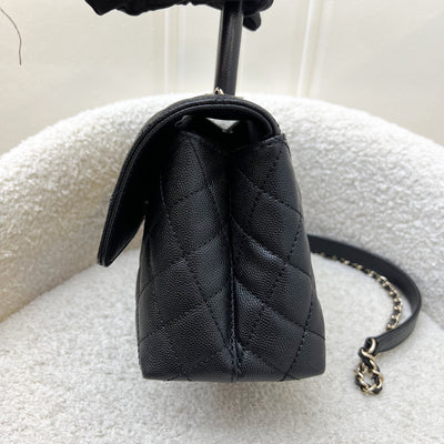 Chanel Small 24cm Coco Handle Flap in Black Caviar and AGHW (Model: A92990)