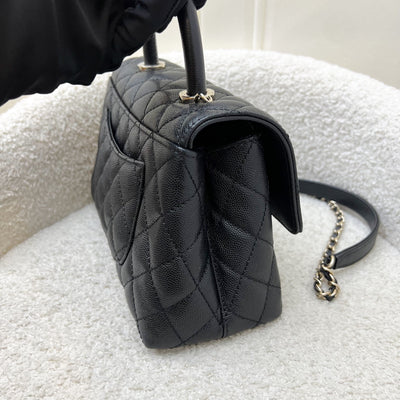 Chanel Small 24cm Coco Handle Flap in Black Caviar and AGHW (Model: A92990)