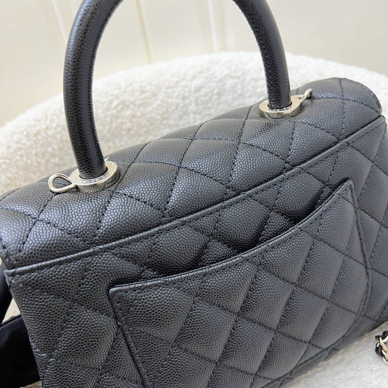 Chanel Small 24cm Coco Handle Flap in Black Caviar and AGHW (Model: A92990)