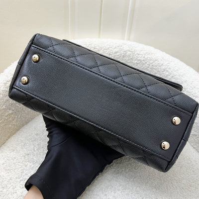 Chanel Small 24cm Coco Handle Flap in Black Caviar and AGHW (Model: A92990)