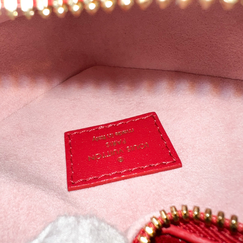 LV Heart on Chain Bag in Red Iridescent Calfskin and GHW (Model: M80837)