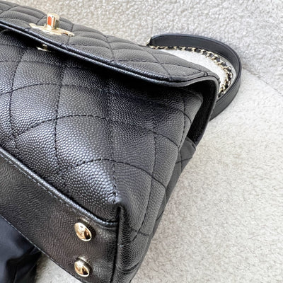 Chanel Small 24cm Coco Handle Flap in Black Caviar and AGHW (Model: A92990)
