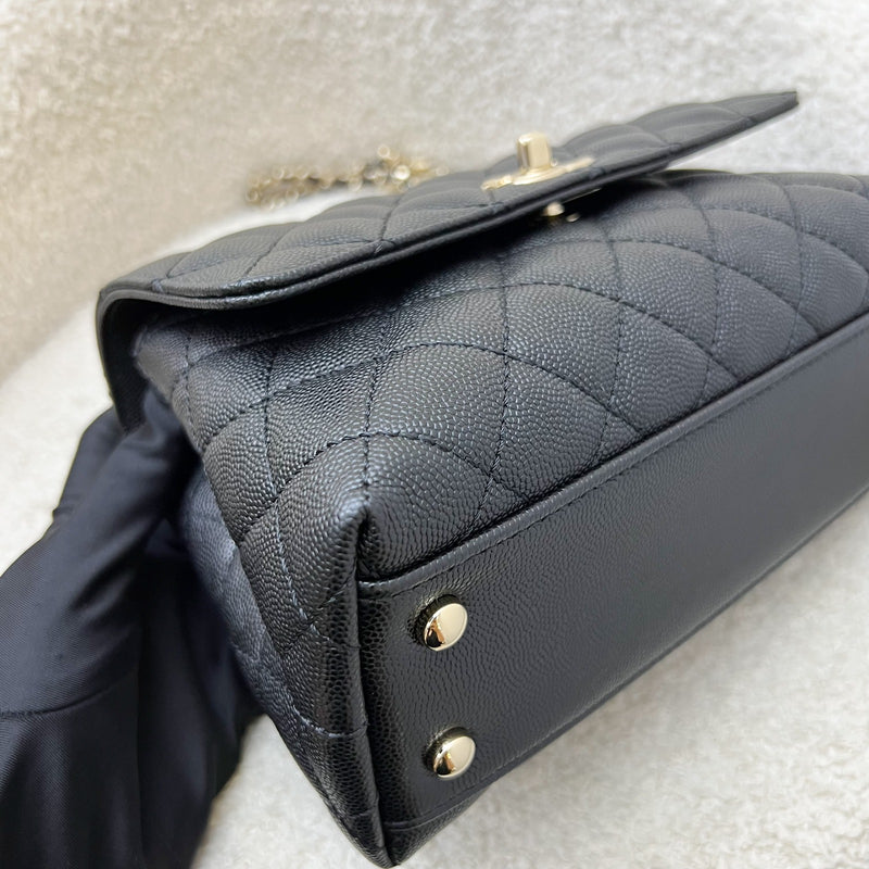 Chanel Small 24cm Coco Handle Flap in Black Caviar and AGHW (Model: A92990)