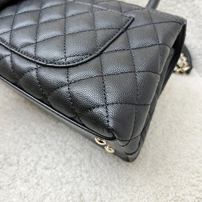 Chanel Small 24cm Coco Handle Flap in Black Caviar and AGHW (Model: A92990)