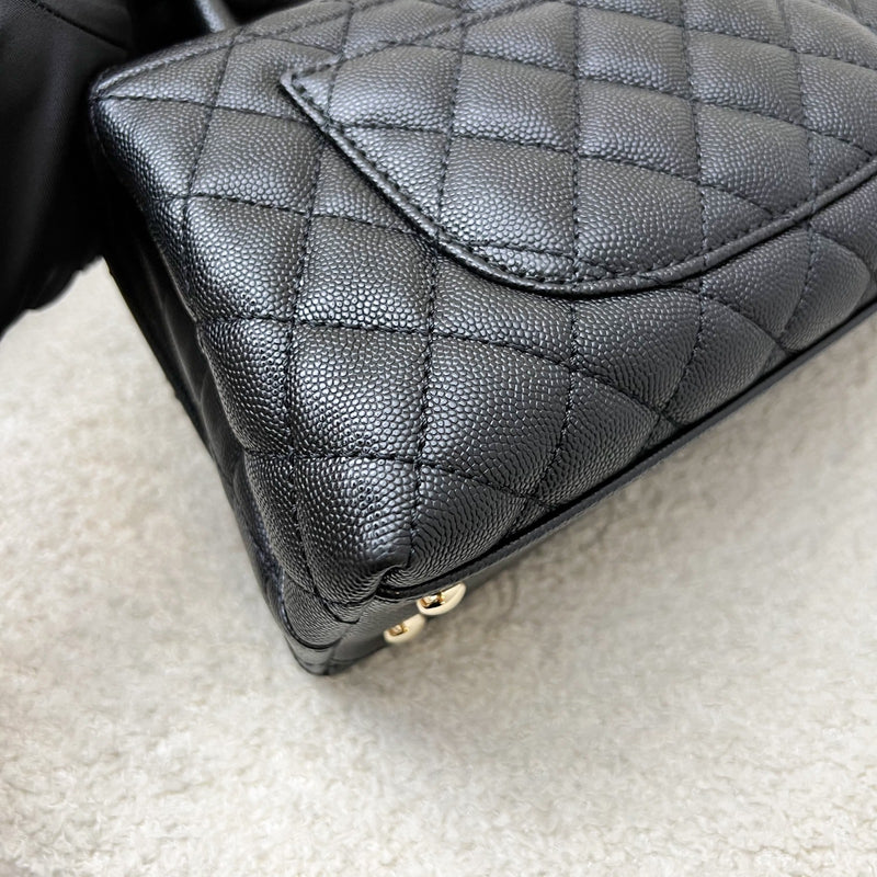Chanel Small 24cm Coco Handle Flap in Black Caviar and AGHW (Model: A92990)