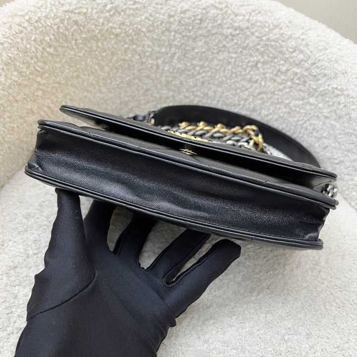 Chanel 19 Wallet on Chain WOC in Black Lambskin and 3-Tone HW