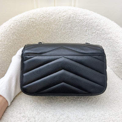 Chanel Seasonal Mini Rectangular Flap in Chevron Quilted Black Grained Calfskin (Caviar) and SHW