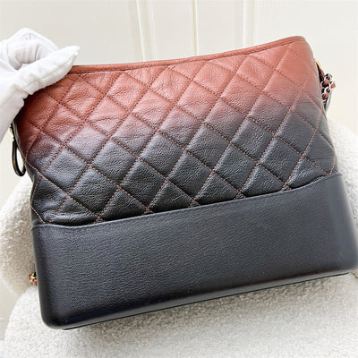 Chanel New Large (Old Medium) Gabrielle in Ombre Bronze and Black Leather and 3 Tone HW