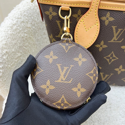 LV Neverfull BB in Monogram Canvas and Beige Patterned Strap