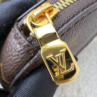 LV Neverfull BB in Monogram Canvas and Beige Patterned Strap