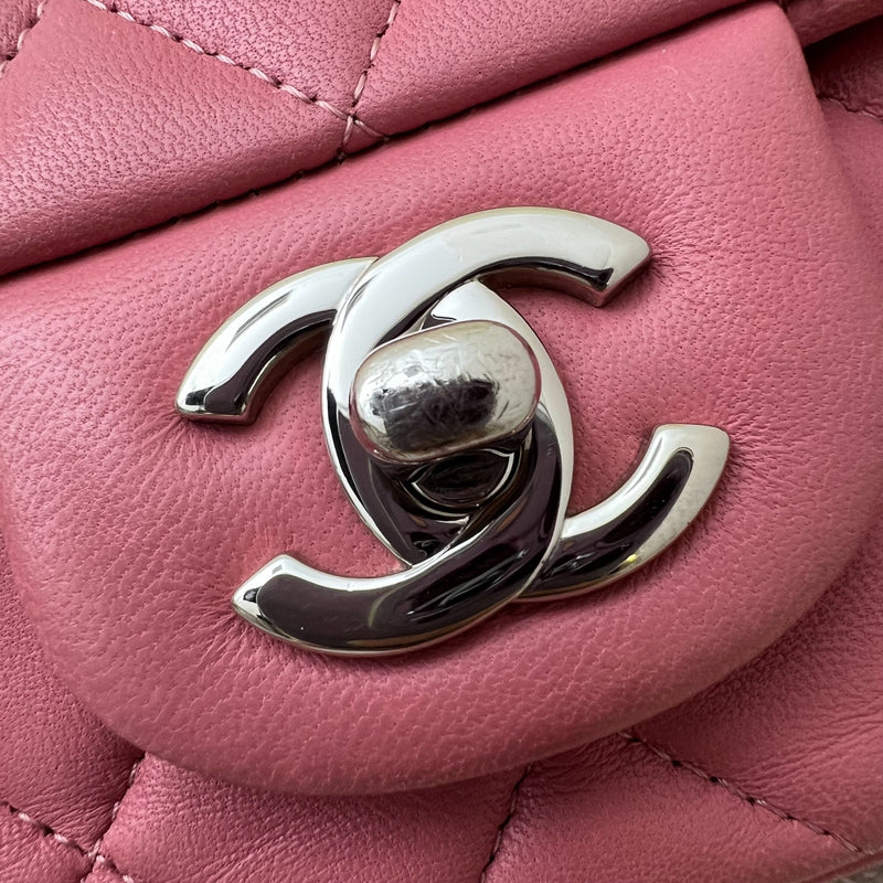 Chanel Classic Mini Rectangular Flap Bag in Pink Lambskin and SHW