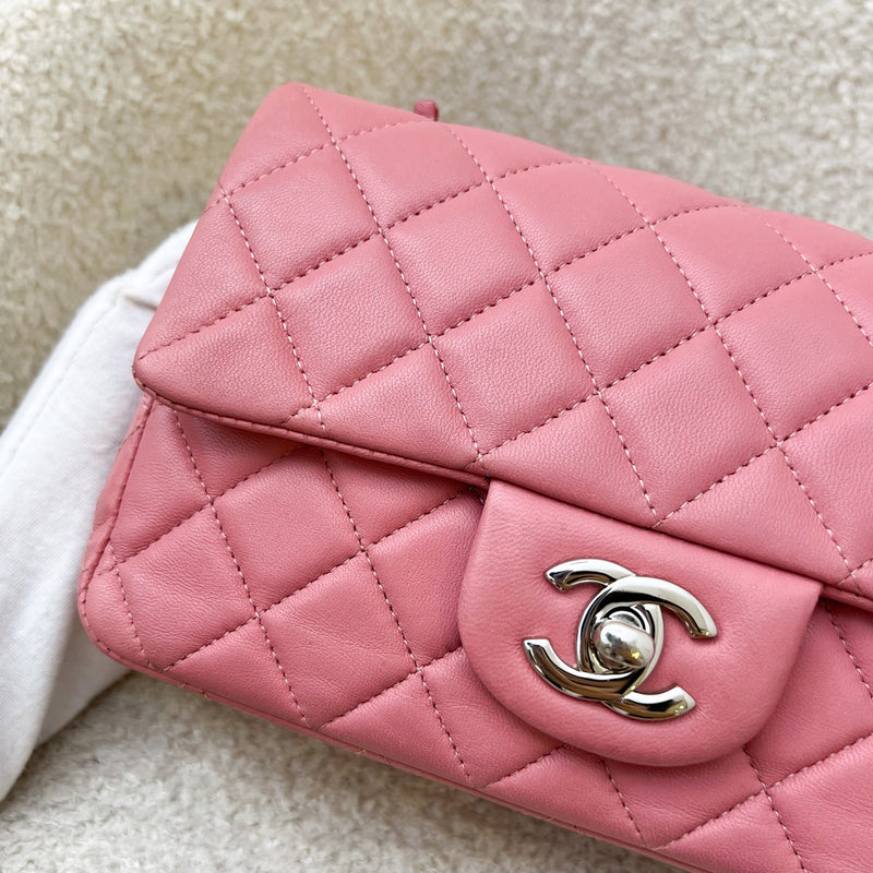 Chanel Classic Mini Rectangular Flap Bag in Pink Lambskin and SHW