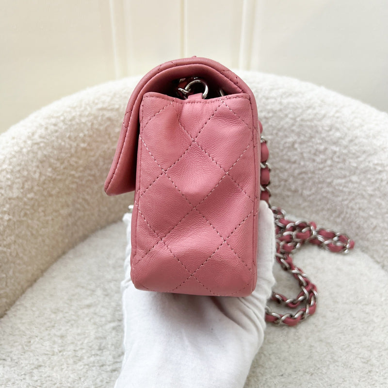 Chanel Classic Mini Rectangular Flap Bag in Pink Lambskin and SHW