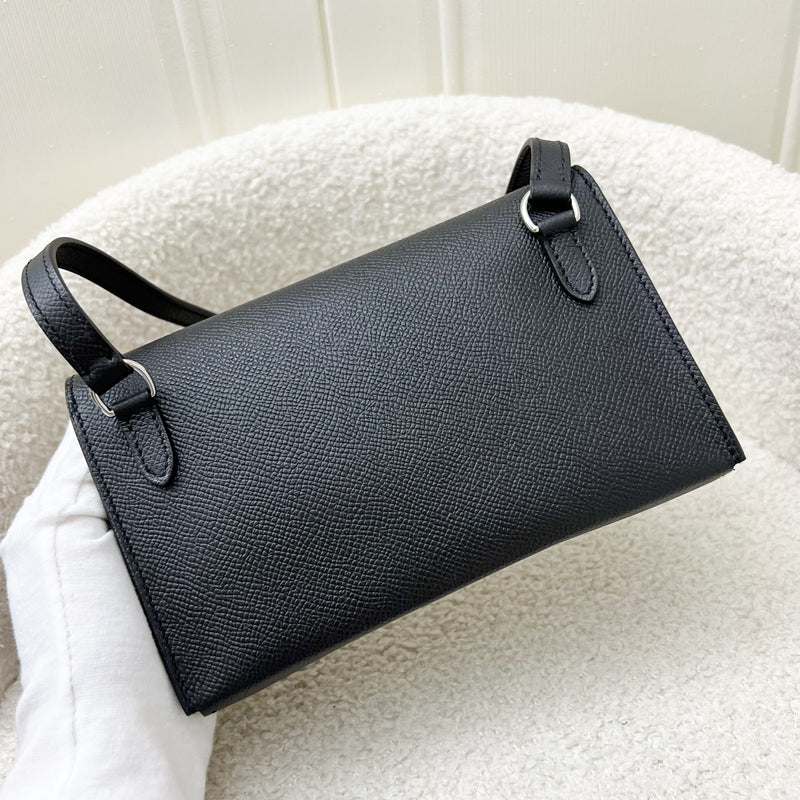 Hermes Hermesnap Wallet with Strap in Black Epsom Leather and PHW