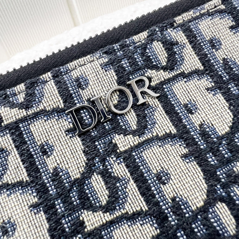 Dior Men’s Clutch in Navy Oblique Canvas and SHW