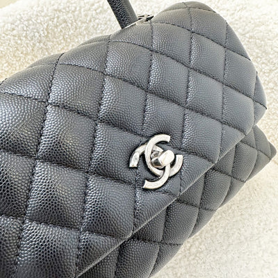 Chanel Small 24cm Coco Handle Flap in Black Caviar RHW