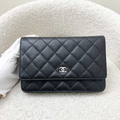 Chanel Classic Wallet on Chain WOC in Black Caviar and SHW