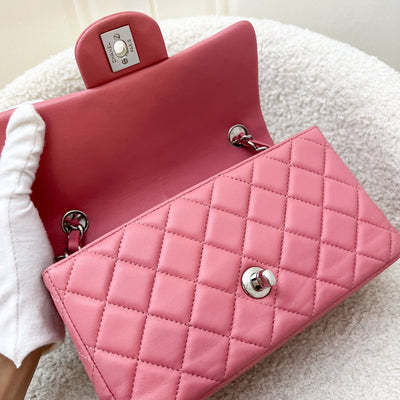 Chanel Classic Mini Rectangular Flap Bag in Pink Lambskin and SHW