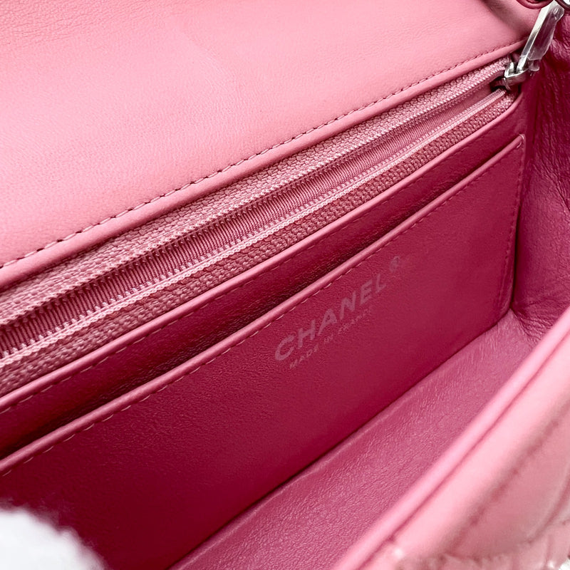 Chanel Classic Mini Rectangular Flap Bag in Pink Lambskin and SHW