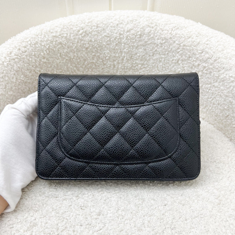 Chanel Classic Wallet on Chain WOC in Black Caviar and SHW