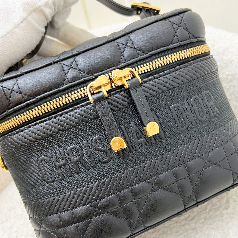 Dior Small DiorTravel Vanity Case in Black Calfskin and GHW
