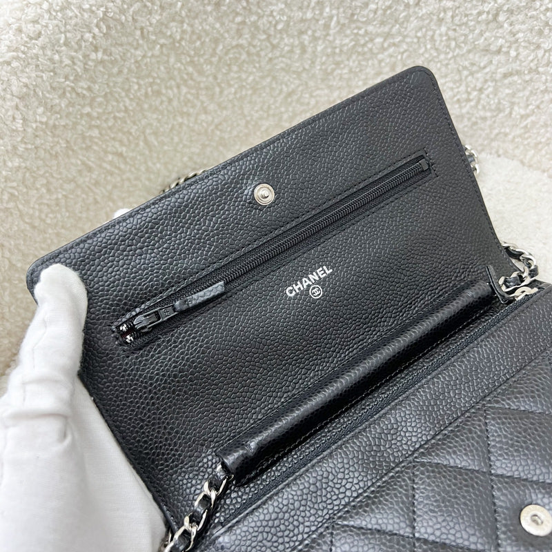 Chanel Classic Wallet on Chain WOC in Black Caviar and SHW