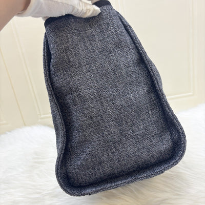Chanel Medium / Large Deauville Tote in Navy Cotton, Nylon, Lurex, Calfskin and LGHW (Model: A66941)