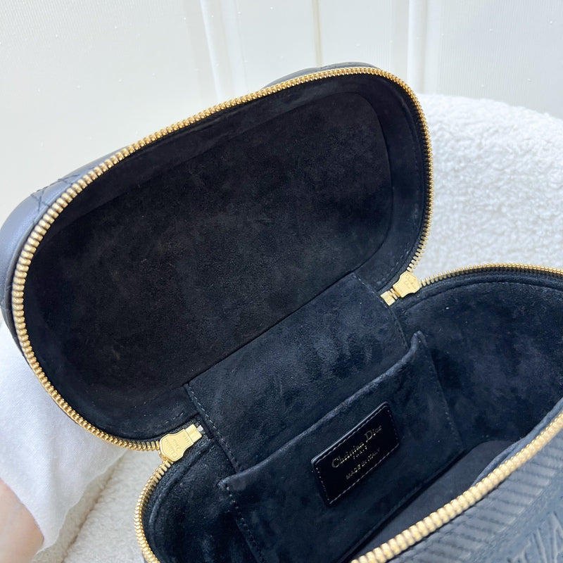 Dior Small DiorTravel Vanity Case in Black Calfskin and GHW