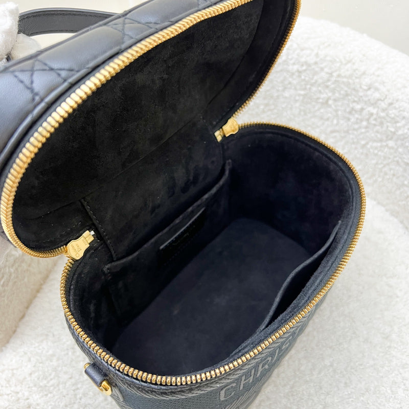 Dior Small DiorTravel Vanity Case in Black Calfskin and GHW