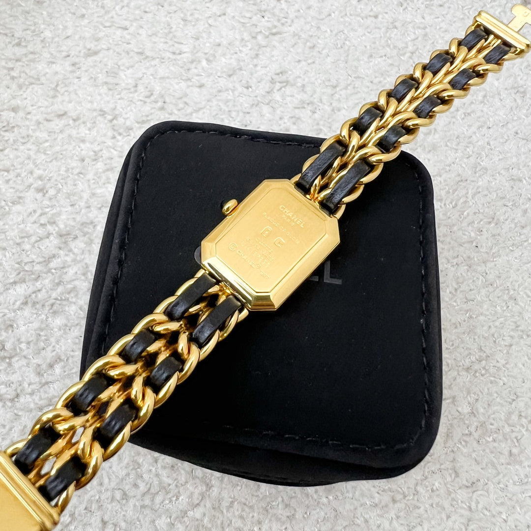Chanel Vintage Premiere Watch in 24K Gold Plated HW and Black