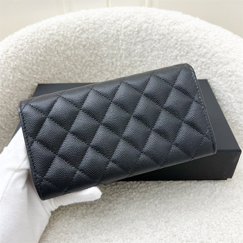 Chanel 23A Long Wallet in Black Caviar AGHW